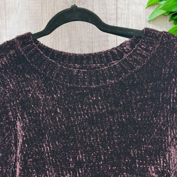 Orvis Womens Chenille Sweater Plum Size Small Crew Neck Cozy Warm Winter - Picture 2 of 9